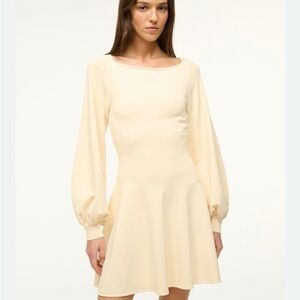 STAUD CLAUDE DRESS BUTTERCREAM